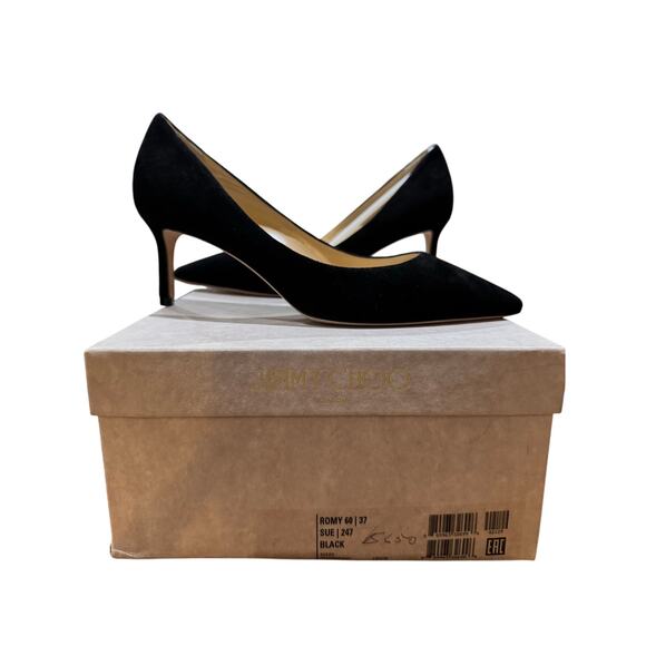Jimmy Choo “Romy 60” Black Suede Pumps – Size 37.5 EU - Picture 6 of 11